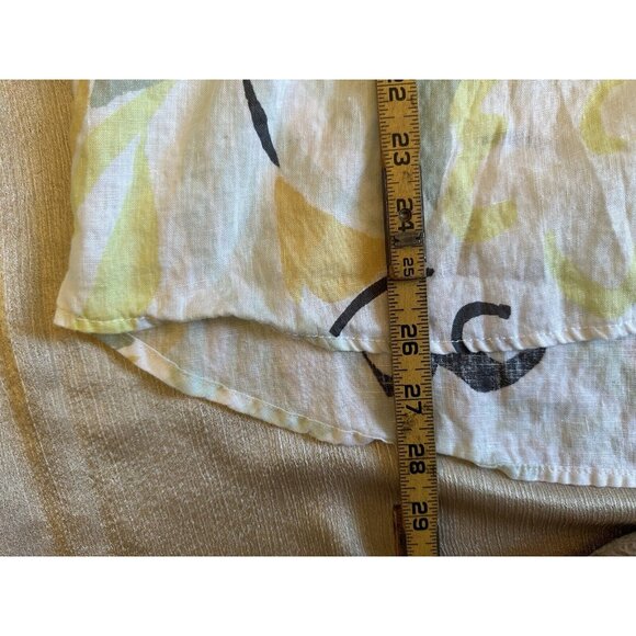 Rachel Zoe 100% Linen floral print roll tab sleeve button down shirt 2X XXL - Picture 4 of 9